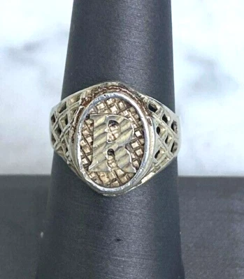 ANILLO SELLO PLATA ESTERLINA 925 LETRA ''R'' TALLA 7,75 Foto 1 de 4