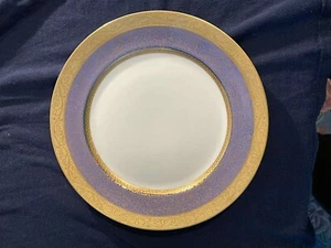 ROSENTHAL Blue & Gold Dinner Plates Set of 7 Daisy & Rose Pattern 10 3/4 inches - Picture 1 of 4