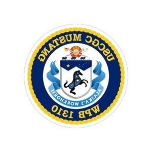 USCGC Mustang WPB 1310 (U.S. Coast Guard) REVERSE PRINT Transparent STICKER - Picture 1 of 16