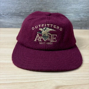 Vintage American Eagle Hat Strap Back Red Maroon Baseball Cap Wool Canada Made - Picture 1 of 10