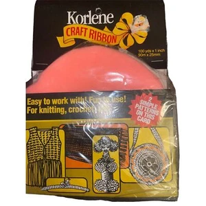 Korlene Craft Ribbon Pink 100 Yards x 1 inch New For Knit, Crochet, Thread - Picture 1 of 3