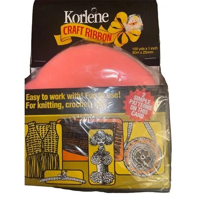 Korlene Craft Ribbon Pink 100 Yards x 1 inch New For Knit, Crochet, Thread  - Image 1 of 3