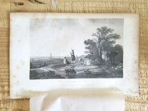 THE NOON DAY REST.VTG 1855 10,2" x 6,5" STAHLSTICH DRUCK - Bild 1 von 2