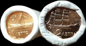 2003 Grèce 1 + 2 Centimes Cents d' euros UNC NEUVES 2 pièces des rouleaux rares