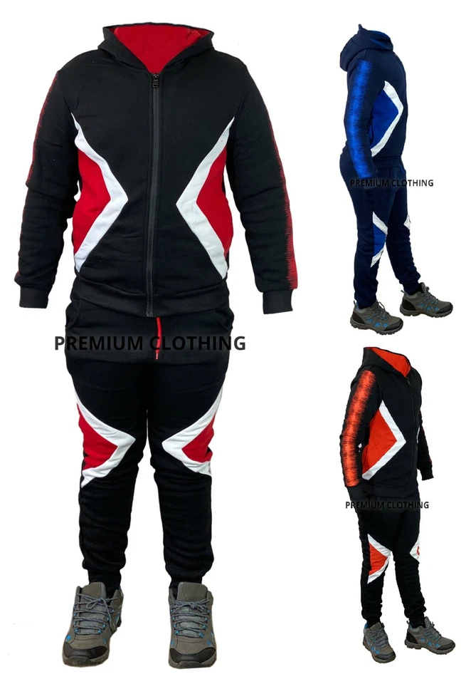 NEW Kids Boys Girls Jogging Bottom TRACKSUIT Sports zip up Hoodie Jackets Top  - Image 1 of 1