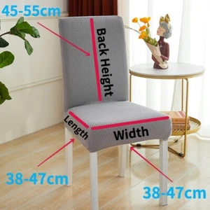 17 Colours Dining Chair Seat Covers Stretch Chair Slipcover Removable Protectors - Picture 1 of 68