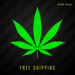 Weed Pot Marijuana Leaf Plant Vinyl Decal Sticker | JDM 420 Smoke Funny Laptop - Picture 1 of 3