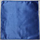 SCARF VINTAGE AUTHENTIC SOLID BLUE SATIN SILK 12" SQUARE POCKET SMALL