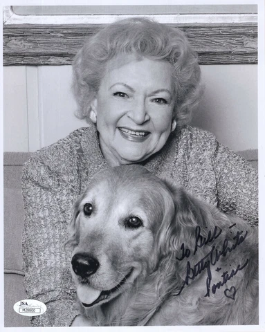 BETTY WHITE HAND SIGNED 8x10 PHOTO    GREAT POSE    GOLDEN GIRLS   TO BILL   JSA Cover