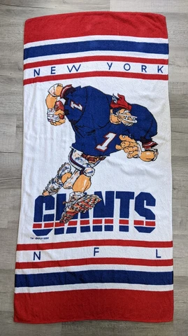 Vintage 1988 New York Giants NFL Jack Davis Beach Bath Towel 56 x 27 1/2 Cover