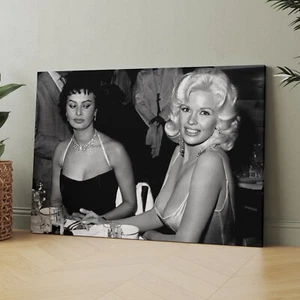 Jayne Mansfield Sophia Loren The Side Eye 50er 60er Leinwandbild Wandbild - Bild 1 von 5