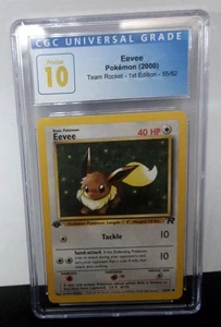 2000 Pokemon 1st Edition Team Rocket Eevee 55/82 CGC Pristine 10 pop 21 - Picture 1 of 3