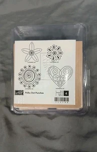 Stampin' Up! 'Polka Dot Punches' Set of 4 Retired (2003) UNMOUNTED Rubber Stamps - Picture 1 of 3