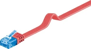 10 x câble réseau CAT 6a câble plat ; CAT FLAT 6a-0100 U/UTP ROUGE 1 m - Photo 1/6