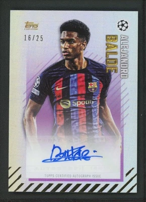 2023 ALEJANDRO BALDE 16/25 AUTO TOPPS X DAN LEYDON UEFA CHAMPIONS LEAGUE - Image 1 of 2