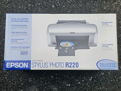 New Epson Stylus Photo R220 Inkjet Printer Sealed new in box photo and cd/dvd - Image 1 of 3