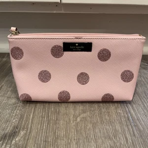 Kate Spade Pink Sparkle Makeup Zip Bag - Picture 1 of 7