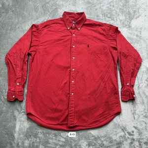 Polo Ralph Lauren Blaire Button Down Pony Hemd Langarm Rot Herren Large - Bild 1 von 8