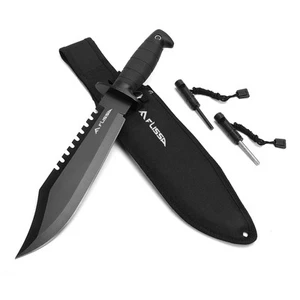 Survival Hunting Knife with Sheath 15-inch Full Tang Fixed Blade Tactical Bow... - Picture 1 of 8
