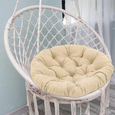 50cm Round Padded Seat Cushion, Egg-shaped Chair Khaki - Image 1 of 4