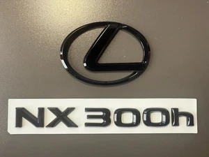 Gloss Black Trunk logo badge Fits 2015 2016 2017 2018 Lexus NX300h Emblem Hybrid - Picture 1 of 6