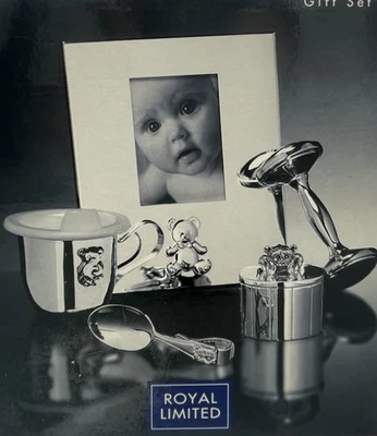 Juego de regalo de 5 piezas Royal Limited plateado para bebé infantil Foto 1 de 3