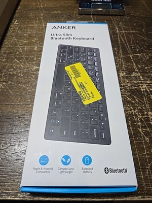 Anker Ultra Slim Bluetooth Keyboard A7726 Black IOS Android Mac Windows wireless - Image 1 of 3
