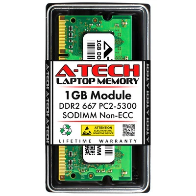 A-Tech 1GB PC2-5300 Laptop SODIMM DDR2 667 MHz 200-Pin Memory RAM 1x 1G 5300S - Image 1 of 4