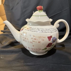 Lenox Susan Branch A Proper Tea Large Teapot Strawberry Finial 8x11 In 6 Cup - Picture 1 of 13