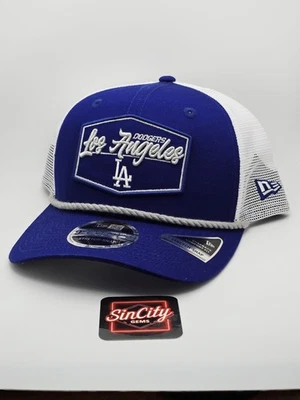 New Era 洛杉矶道奇队 MLB 9SEVENTY 弹力平沿帽卡车司机帽子 — 第 1/4 张图片