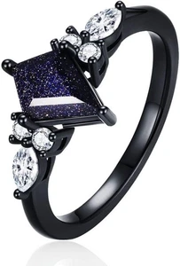 Versprechen Ringe für Sie - Schwarzer Damen Verlobungsring  - Bild 1 von 6
