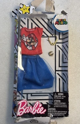 Barbie Doll Clothes Mario Shirt & Skirt Set New Damaged Box - Image 1 of 2