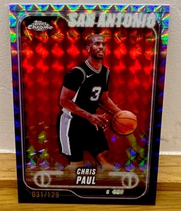 2024-25 Topps cromo Chris Paul refractor geométrico púrpura #/129 espuelas - Imagen 1 de 2