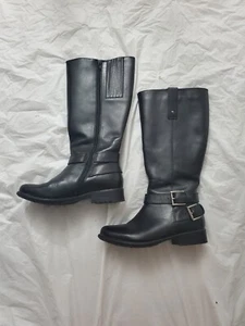 Clarks Women's Shin High Boots Leather Uppers Rubber Sole And Heel Size: 7 - Picture 1 of 6