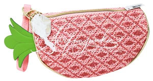 Bolso sin asas Bath & Body Works rosa piña pequeño bolso con cremallera cierre dorado nuevo - Imagen 1 de 4