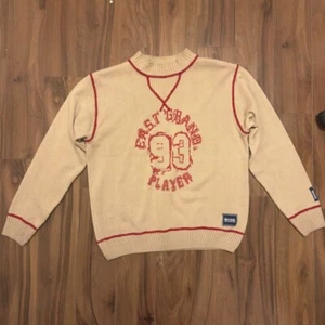 Maine New England Cotton Jumper Sweater Red Beige Size S - Picture 1 of 4