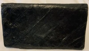 Portafoglio pelle di anguilla nera combinazione libretto degli assegni - Foto 1 di 7