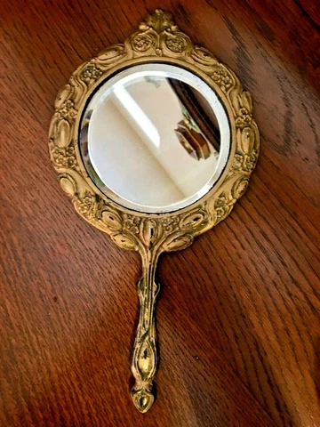 Bradley & Hubbard Antique c19th Wall Hang Beveled Glass Ornate Mirror No Stand Cover