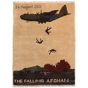 Beige Traditional ThE Fall Of Afghanis Rug 2'1"x2'9"Small Handmade Carpet G25236