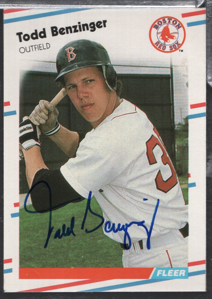 Todd Benzinger Red Sox Autographed 1988 Fleer #344 w/COA 110323NPCD33 - Image 1 of 2