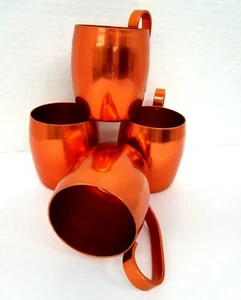 4er Set Kupferfarben Orange Eloxiert Aluminium Becher Zinn Tassen Mann Höhle Barware - Bild 1 von 12
