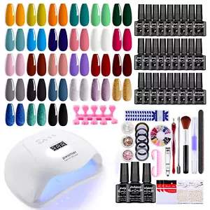 Gel Nail Polish Kit with U V Light, 120W UV LED Nail Dryer Lamp - Picture 1 of 20