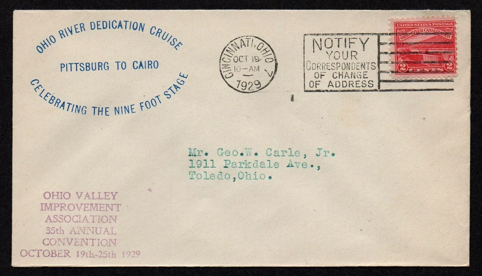 USA, SCOTT #681, YEAR 1929 OHIO RIVER DEDICATION, PITTSBURG TO CAIRO EVENT COVER - Image 1 of 1