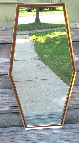 Mid Century Modern MCM Turner Wall Mirror W Gold Frame 1960's Hollywood Regency Cover