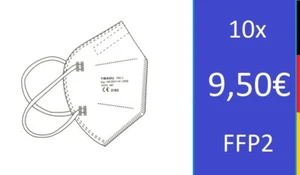 10x - FFP2 Masken Atemschutz CE zertifiziert Maske Atem- Mundschutz +NEU - Bild 1 von 1