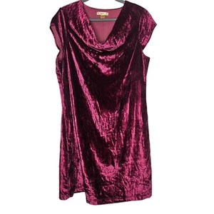 April Cornell Velvet Velour Sleeveless Magenta Dress M Boho Cowl Neck Holiday - Picture 1 of 9
