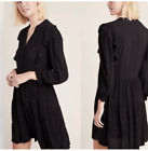 Anthropologie Amadi Black Ruffle Detail Long Sleeve Dress Sz Xs Women?S