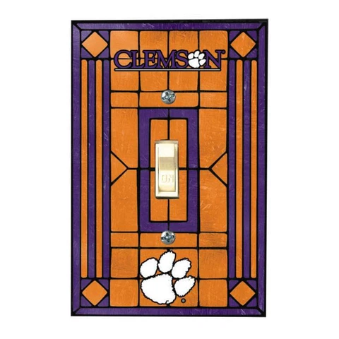 Clemson Tigers Art-Glass Single Switch Plate Cover Cover