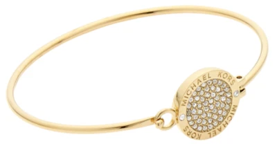 Michael Kors Heritage Yellow Gold Bracelet Crystal Pave Disk MKJ3559710 +MK BOX - Image 1 of 3