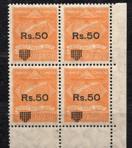Brasil, correo aéreo, 1930 Scott # 1 CL 10, MNH, bloque de 4, excelente - Imagen 1 de 1